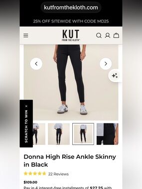 Kut from the Kloth Plum High-Rise Skinny Jeans